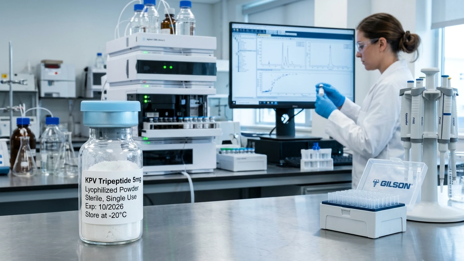 kpv tripeptide reversed-phase hplc separation testing analytical reference monograph laboratory testing