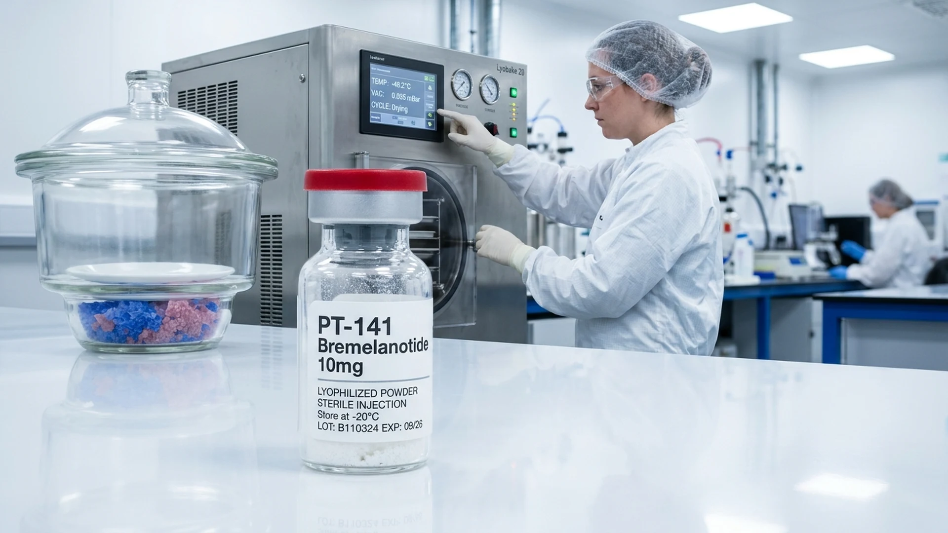 pt-141 peptide lyophilization stability testing analytical reference monograph laboratory testing